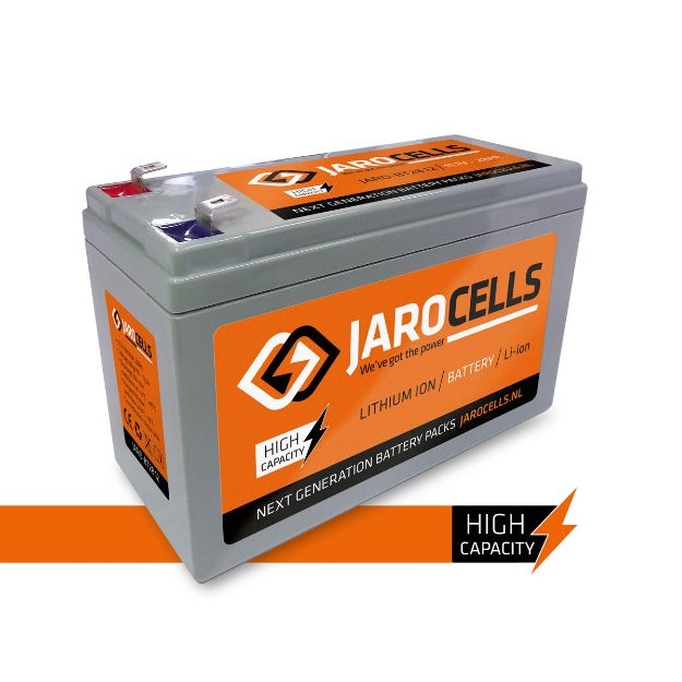 Kép Jarocells 12,8V 28Ah 151x65x95 mm Lítium-vasfoszfát LifePO4 Akkumulátor JARO-BT28.12